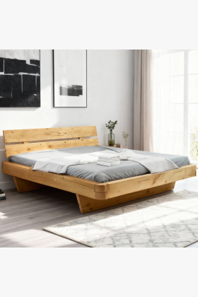 Massives Fichtenholz-Bett 180 cm natur FSC-zertifiziert